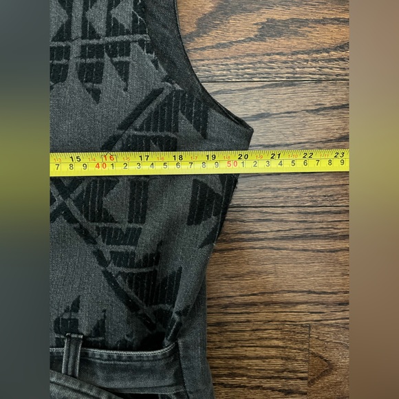 Free People Nordic Clash  Geometric Print Denim Wrap Vest.  Size Medium - Picture 11 of 12